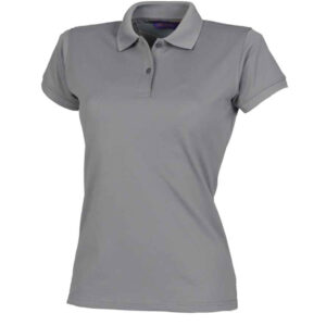 Henbury Ladies Coolplus® Wicking Piqué Polo Shirt | Charcoal