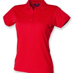 Henbury Ladies Coolplus® Wicking Piqué Polo Shirt | Classic Red
