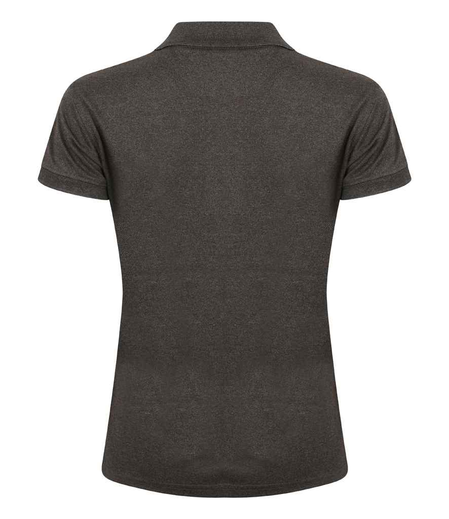 Henbury Ladies Coolplus® Wicking Piqué Polo Shirt | Heather Charcoal - Image 2