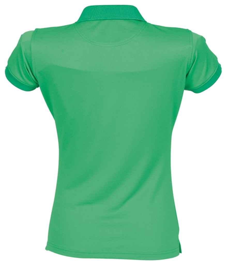 Henbury Ladies Coolplus® Wicking Piqué Polo Shirt | Kelly Green - Image 2