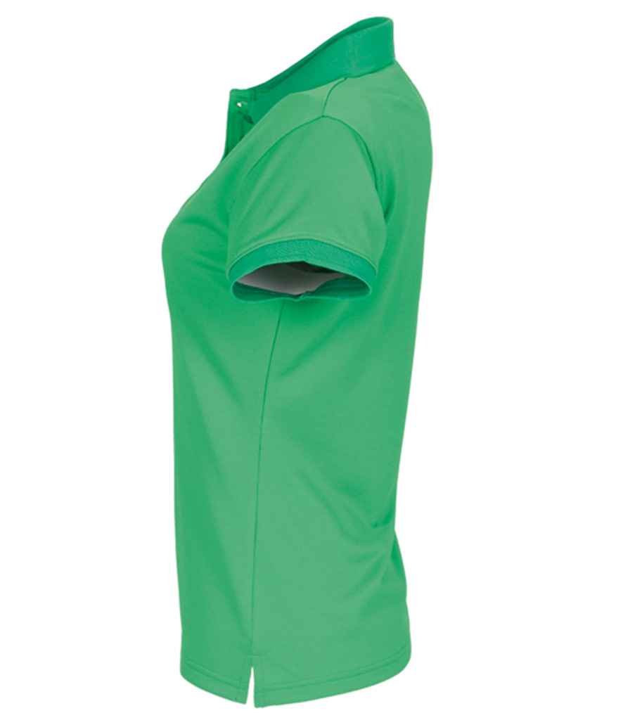 Henbury Ladies Coolplus® Wicking Piqué Polo Shirt | Kelly Green - Image 3