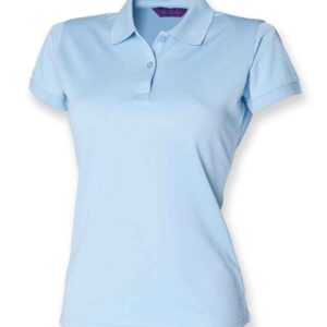 Henbury Ladies Coolplus® Wicking Piqué Polo Shirt | Light Blue