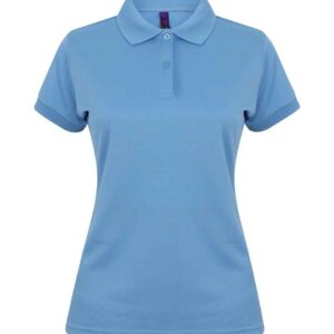 Henbury Ladies Coolplus® Wicking Piqué Polo Shirt | Mid Blue