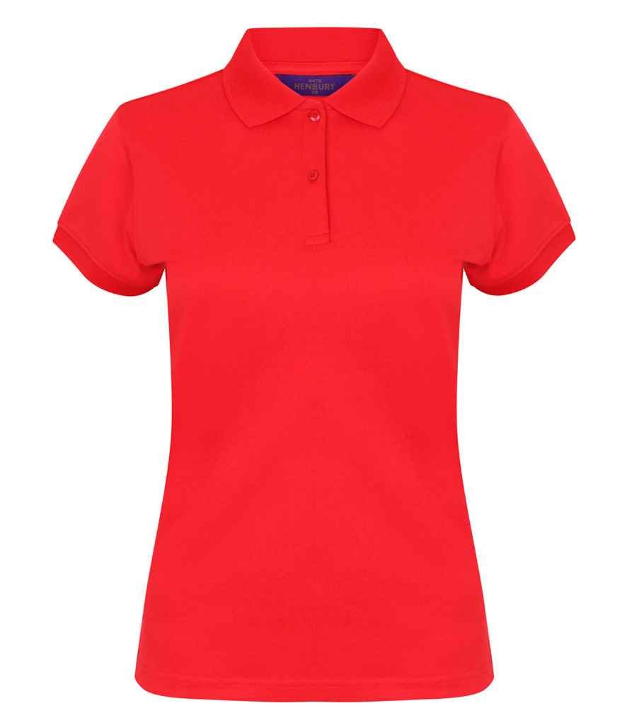 Henbury Ladies Coolplus® Wicking Piqué Polo Shirt | Red