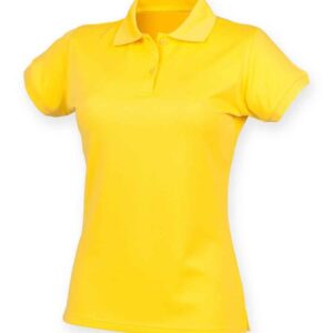 Henbury Ladies Coolplus® Wicking Piqué Polo Shirt | Yellow