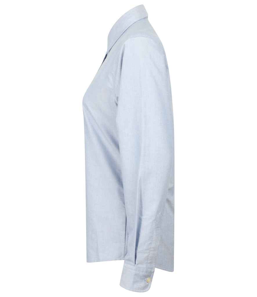 Henbury Ladies Long Sleeve Classic Oxford Shirt | Blue - Image 3