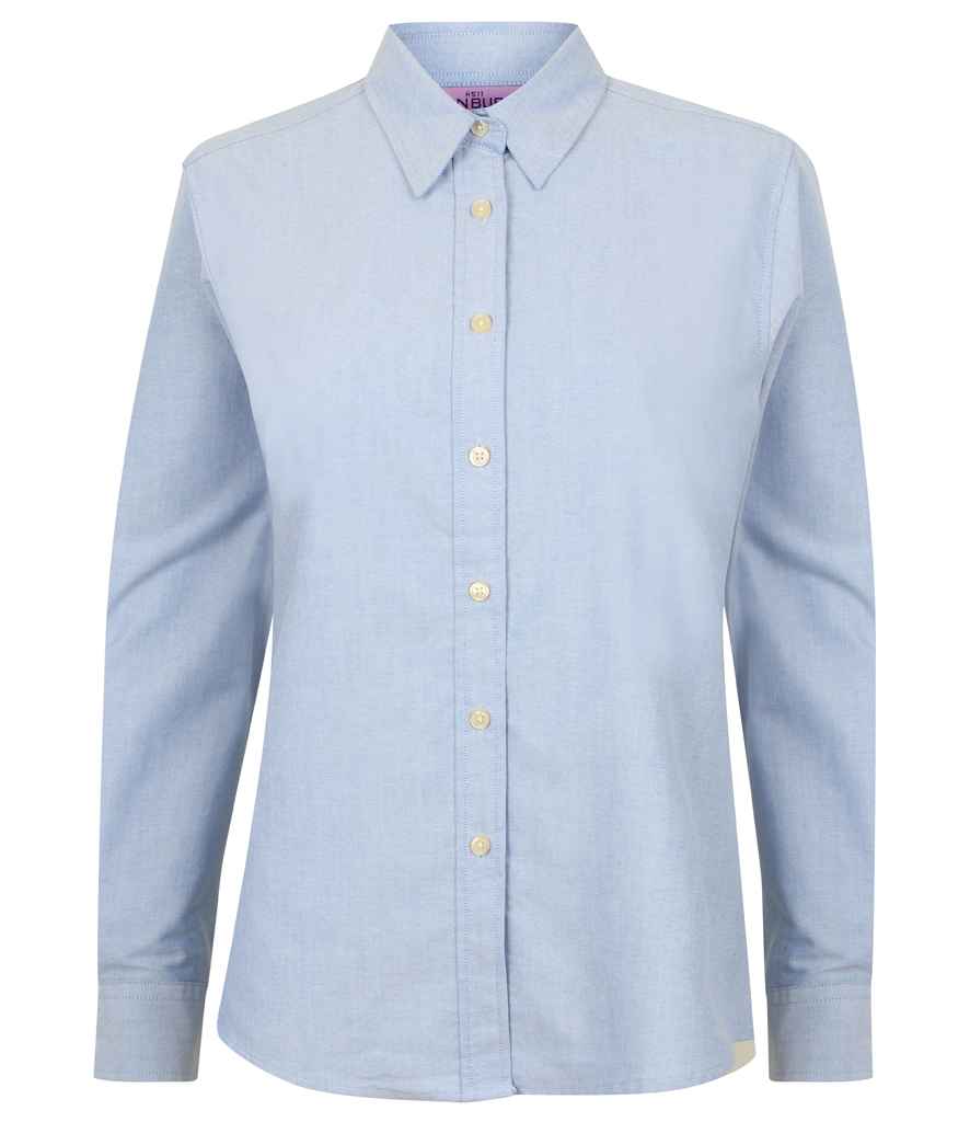 Henbury Ladies Long Sleeve Classic Oxford Shirt | Blue