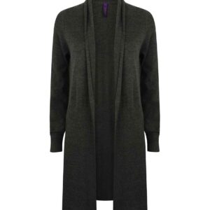 Henbury Ladies Longline Open Cardigan | Grey Marl