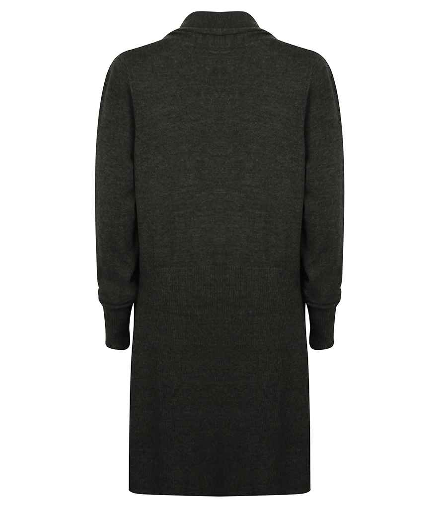 Henbury Ladies Longline Open Cardigan | Grey Marl - Image 2