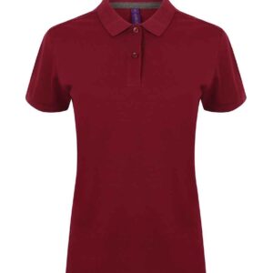 Henbury Ladies Modern Fit Cotton Piqué Polo Shirt | Burgundy