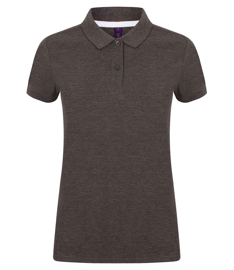 Henbury Ladies Modern Fit Cotton Piqué Polo Shirt | Charcoal