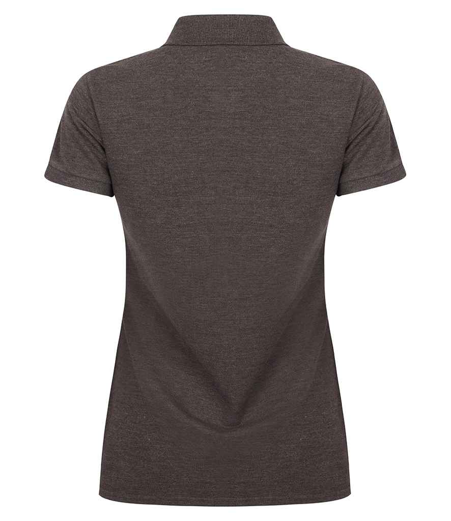 Henbury Ladies Modern Fit Cotton Piqué Polo Shirt | Charcoal - Image 2