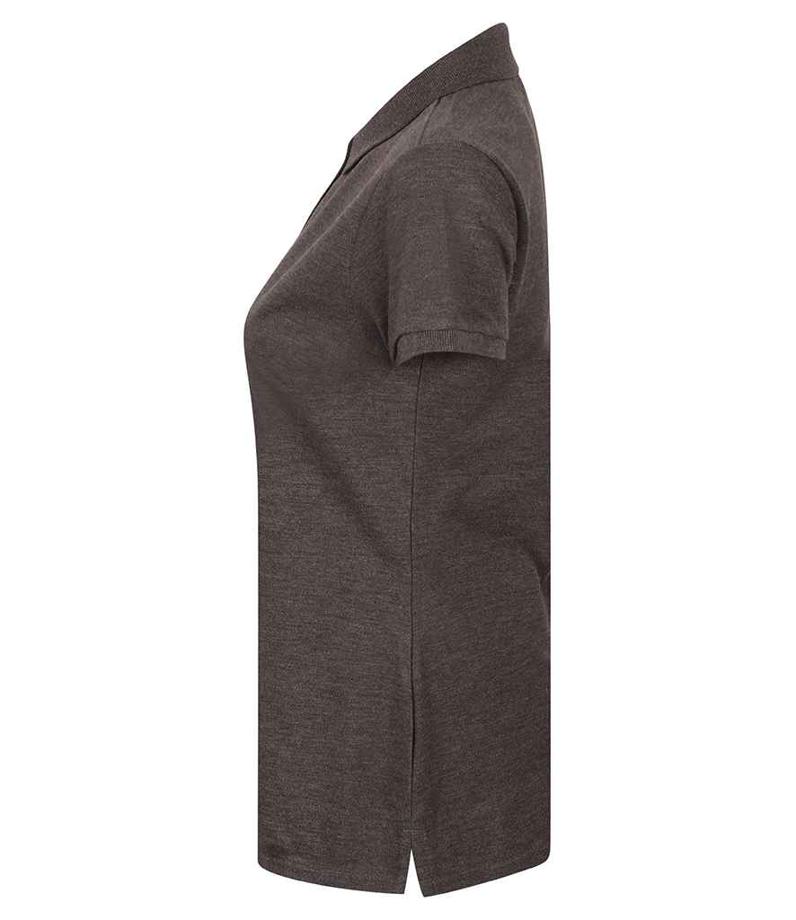 Henbury Ladies Modern Fit Cotton Piqué Polo Shirt | Charcoal - Image 3