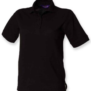Henbury Ladies Poly/Cotton Piqué Polo Shirt | Black