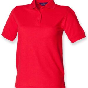 Henbury Ladies Poly/Cotton Piqué Polo Shirt | Red