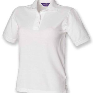 Henbury Ladies Poly/Cotton Piqué Polo Shirt | White