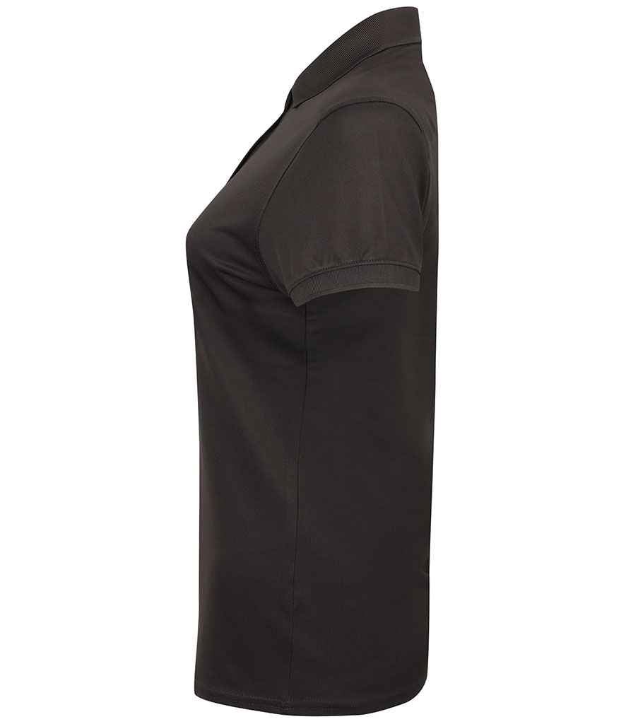 Henbury Ladies Slim Fit Stretch Microfine Piqué Polo Shirt | Dark Grey - Image 3