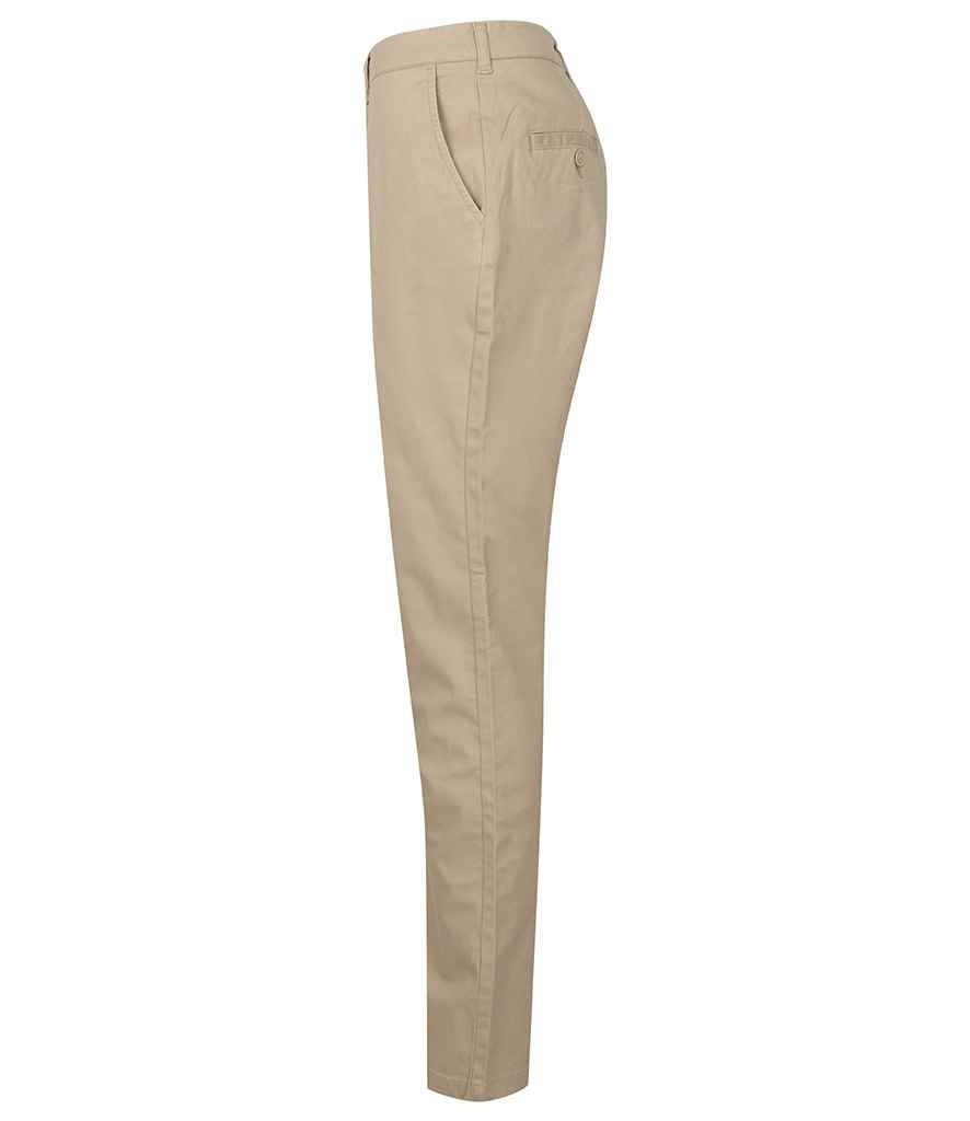 Henbury Ladies Stretch Chino Trousers | Stone - Image 4