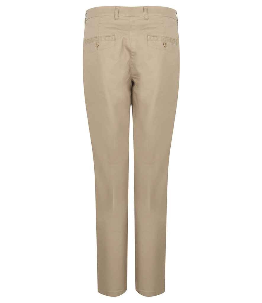 Henbury Ladies Stretch Chino Trousers | Stone - Image 3