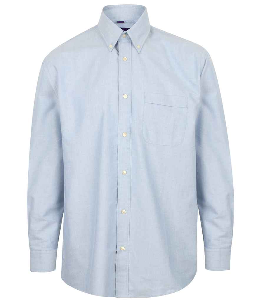 Henbury Long Sleeve Classic Oxford Shirt | Blue