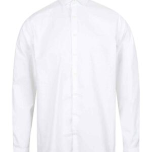 Henbury Long Sleeve Stretch Poplin Shirt | White