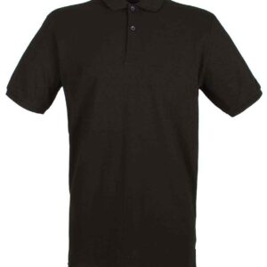 Henbury Modern Fit Cotton Piqué Polo Shirt | Black