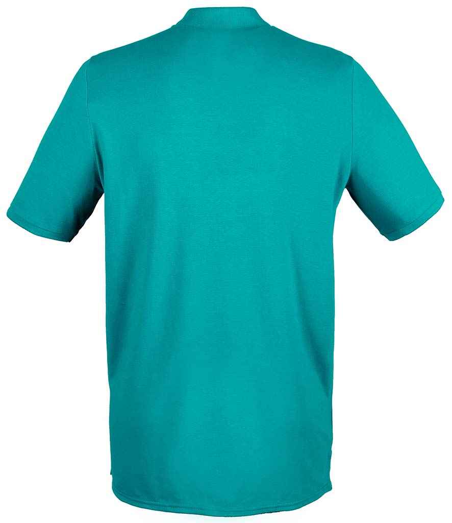 Henbury Modern Fit Cotton Piqué Polo Shirt | Bright Jade - Image 2