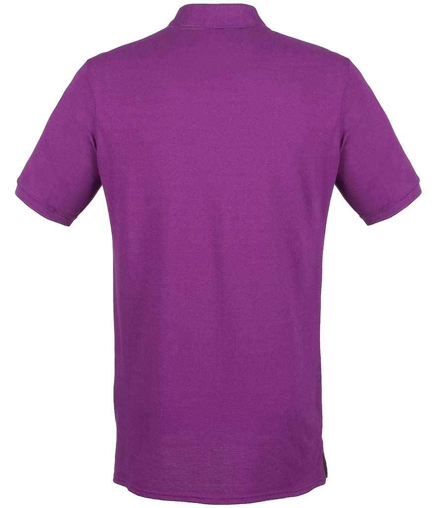 Henbury Modern Fit Cotton Piqué Polo Shirt | Magenta - Image 2