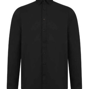 Henbury Modern Long Sleeve Regular Fit Oxford Shirt | Black