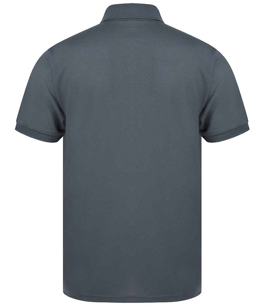 Henbury Recycled Polyester Piqué Polo Shirt | Charcoal - Image 2