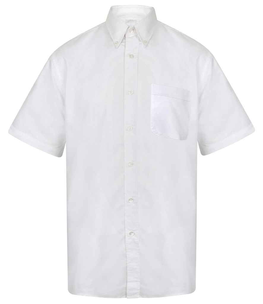 Henbury Short Sleeve Classic Oxford Shirt | White