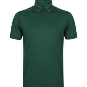Henbury Slim Fit Stretch Microfine Piqué Polo Shirt | Bottle Green