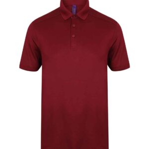 Henbury Slim Fit Stretch Microfine Piqué Polo Shirt | Burgundy