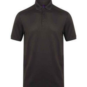 Henbury Slim Fit Stretch Microfine Piqué Polo Shirt | Dark Grey