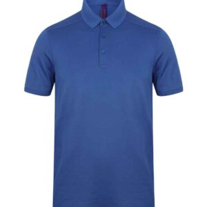 Henbury Slim Fit Stretch Microfine Piqué Polo Shirt | Royal Blue