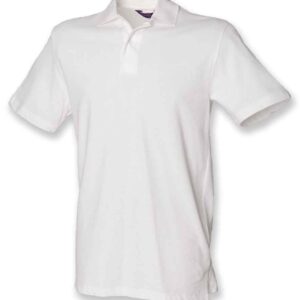 Henbury Unisex Stretch Cotton Piqué Polo Shirt | White