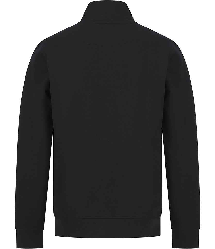 Henbury Unisex Sustainable 1/4 Zip Sweatshirt | Black - Image 3