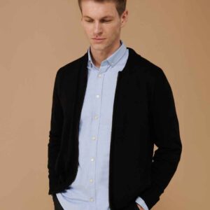 Henbury Unisex Zip Through Cardigan | Black