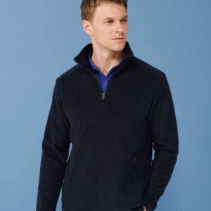 Henbury Zip Neck Micro Fleece | Navy