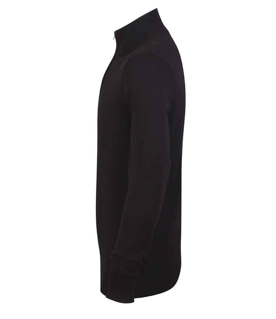 Henbury Zip Neck Sweater | Black - Image 3