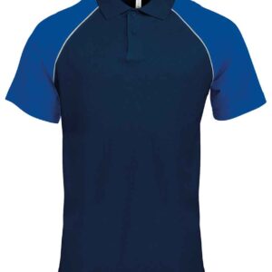 Kariban Baseball Cotton Piqué Polo Shirt | Navy/Royal Blue