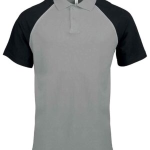 Kariban Baseball Cotton Piqué Polo Shirt | Slate Grey/Black
