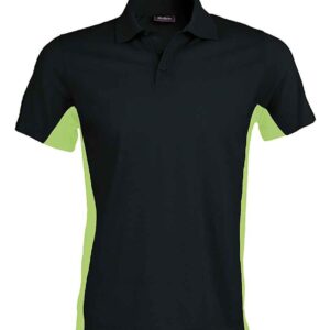 Kariban Flag Poly/Cotton Piqué Polo Shirt | Black/Lime Green