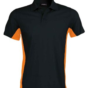Kariban Flag Poly/Cotton Piqué Polo Shirt | Black/Orange