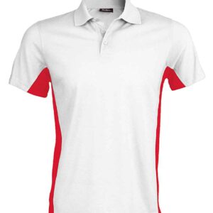 Kariban Flag Poly/Cotton Piqué Polo Shirt | White/Red