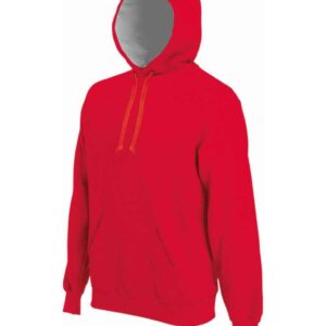 Kariban Heavy Contrast Hoodie | Red