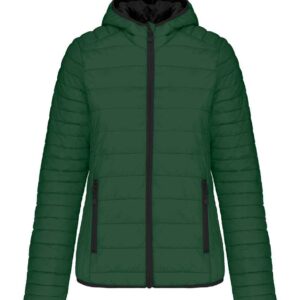 Kariban Ladies Lightweight Hooded Padded Jacket | Forest Green