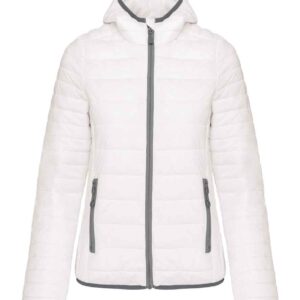Kariban Ladies Lightweight Hooded Padded Jacket | White