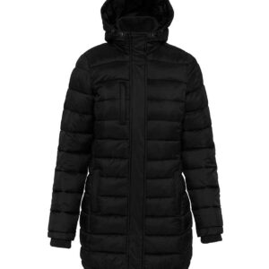 Kariban Ladies Lightweight Long Padded Parka Jacket | Black