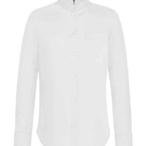 Kariban Ladies Long Sleeve Mandarin Collar Shirt | White